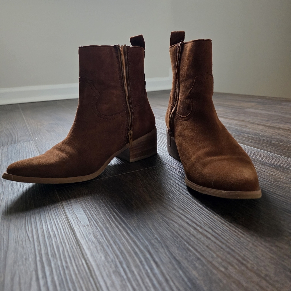 Brown Suede Ankle Boots
